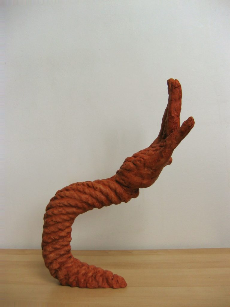 Hand Out, 2007, ceramic, 20 cm x 30 cm x 40 cm, side view